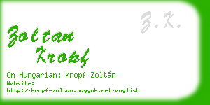 zoltan kropf business card